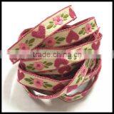 Pink Heart Printed Embroidery Ribbon Manufacturing in Dongguan for Decoration thumbnail-3
