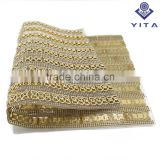 Clear glue crystal material hot fix with gold UV plating rhinestone sheet cheaper sell in China