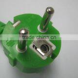 European Standard 16A 250V Angled Type Green Non-rewirable Plug