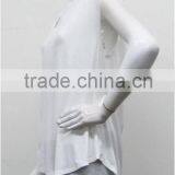 Wholesale Women White Plain Fashion Top,OEM High Quality Polyester/cotton Ladies Shirt Top thumbnail-2