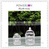 2/s Antique White Outdoor Wrought Iron Round Bird Cage For Wedding Decoration thumbnail-3