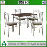 Dining Room Furniture Simple Design 1+4/ Sets Metal Dining Table and Chair thumbnail-2
