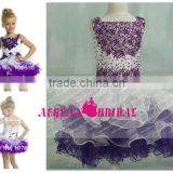 Style AEF001 Crown Princess Hot White And Purple Lovely tutu Toddler Cupcake Girls Party Dresses