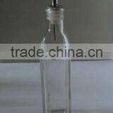 Clear Square Olive Oil Glass Packaging Bottle With Lid thumbnail-1