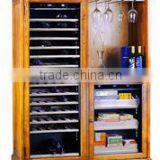 45 Bottles Double Layers Glass Door Wood Wine Cabinet thumbnail-3