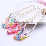 Hot Kids Baby Girls Jewelry Imitation Pearl Beads Cute Flower Necklace Bracelet Lovely Children Set Gift