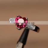 falak gems lab ruby ring sterling silver heart gemstone ring with baguette ring promise ring