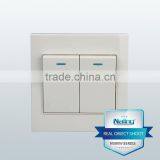 OEM Factory Pure White 2 Gang 2 Way Electric Wall Switch