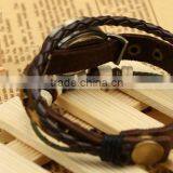 Fashion Faux Leather Bracelet Watch Students Bracelet Manly Leather Bracelets thumbnail-4
