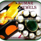 Big Kundan Ring Green thumbnail-1