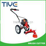 Petrol Hand Push Grass Cutting Machine , Grass Trimmer With Two Wheels thumbnail-1