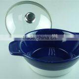 Stock Cheap Ceramics Tureen With Glass Cover Blue Glaze thumbnail-2