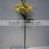 PU artificial flowers plastic two flowers one bud lily