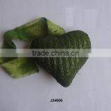 Two Tone Dark Green Heart Shaped Glass Beads Christmas Tree Ornament Available in All Colours and Sizes thumbnail-1