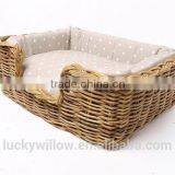 Pet Wicker Dog Bed Basket thumbnail-1