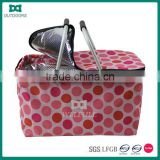 Heavy duty basket insulated picnic cooler bag