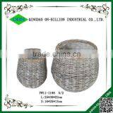 Cheap Cost Set of 2 Woven Wicker Flower Pots thumbnail-3