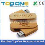 Wholesale New Arrival Engraving Logo Twister Wood Usb Flash Drive, Rotated Bamboo USB Stick thumbnail-3