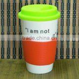 Hot Selling Ceramic Mug Coffee Mug With Silicone Lid thumbnail-2