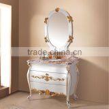 Quality White Gloss Bathroom Vanities,Lastest Classic Vanity Unit Mirror Cabinet, Marble Top,Wood Bath Cabinetry(BF08-4133) thumbnail-1