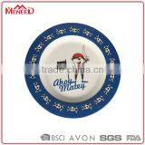 Food Safety Bulk Wholesale Blue Rim Pirate Design 8" Melamine Plastic Kids Dinner Plate thumbnail-1