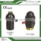 E27 Bakelite Black Lampholder With Switch/electric Light Socket thumbnail-1