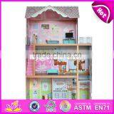 2017 Best Design Luxurious Three Floors Wooden Kids Modern Dollhouse With Furniture W06A247 thumbnail-1