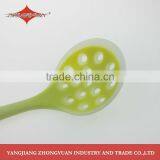 Kitchen Accessory Food Grade Silicone Skimmer Slotted Ladle With Soft 2 Color Handle thumbnail-3