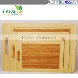3pcOrganic Bamboo Cutting Boards - Large Kitchen Cutting Board and Wooden Cheese Board - Wooden Pallets and Juice Drip Tray Slot thumbnail-6