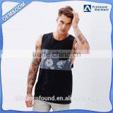 Fashion design printed tank top men gym custom vest, tank tops in bulk