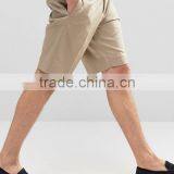 High Quality Latest Custom Three Pockets Men's Khaki Slim Fit 97% Cotton 3% Elastane Stretch Twill Zip Fly Casual Shorts Pant thumbnail-4