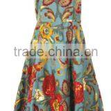 Printed Cotton Strap Dress thumbnail-5