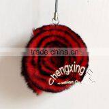 CX-P-22 Wholesale Fashion Chain Rex Fur Flower Mobile Phone Charm thumbnail-2