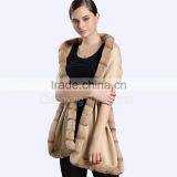 CX-B-P-46B Women Fashion Winter Warm Cashmere Pashmina Shawl With Fur thumbnail-1