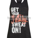 Wholesale Printed Active Slogan Racerback Vest Hot Girls Sexy Tank Tops/singlets thumbnail-4