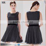 Black Hole Pattern Ladies Fresh Style Smart Crochet Casual Dress SR-D9783 thumbnail-1