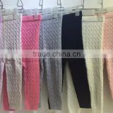 wholesale handmade cable knit push up baby girls tight leggings
