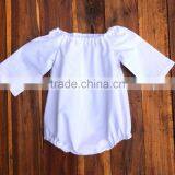Eupropean Design Baby Rompers Infant Plain White Jumpsuit Wholesale Children's Boutique Clothing thumbnail-1