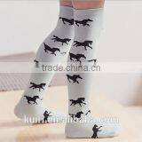 Cartoon Cat Desgin Lovely Kids Girl White Cotton Long Socks thumbnail-2