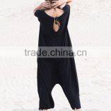 Women Black Oversized Jumpsuit Girl's Loose Overalls Sexy Romper thumbnail-3