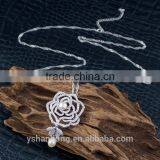 Wholesale Natural Pearls 925 Silver Jewelry Women Micro Pave CZ Shiny One Stone Flower Necklace thumbnail-5