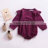 S33586W 2017 Autumn Bay Clothes Romper Pure Color Flying Sleeve Romper thumbnail-4