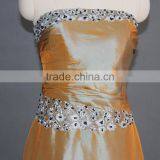 Orange Taffeta Strapless Long Evening Dress 2017 thumbnail-3