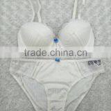 New Design Sexy Ladies Transparent White Embroidered Bra and Panty Set thumbnail-1