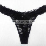 2014 Stylish Hot Sale Transparent Sexy Lady Black Embroidery Panty
