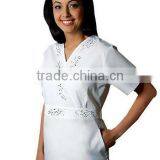 Ladies Mock Wrap Scrub Top thumbnail-1