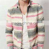 New Fashion Style Young Man Linen & Cotton Long Sleeve Men Shirt thumbnail-1