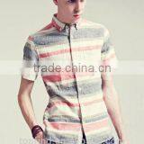 New Fashion Style Woven Linen & Cotton Short Sleeve Men Shirt 2016 thumbnail-1