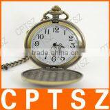 Classical Bronze Polish Men Quartz Pocket Watch With Pendant Chain thumbnail-6