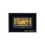 U. A. E Gold Banknote Wooden Frame thumbnail-1